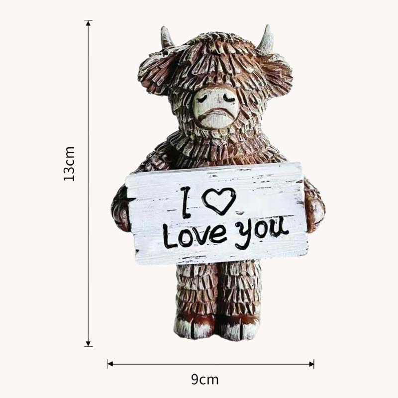Hochlandrind „Ich ❤️ liebe dich“ Harzstatue
