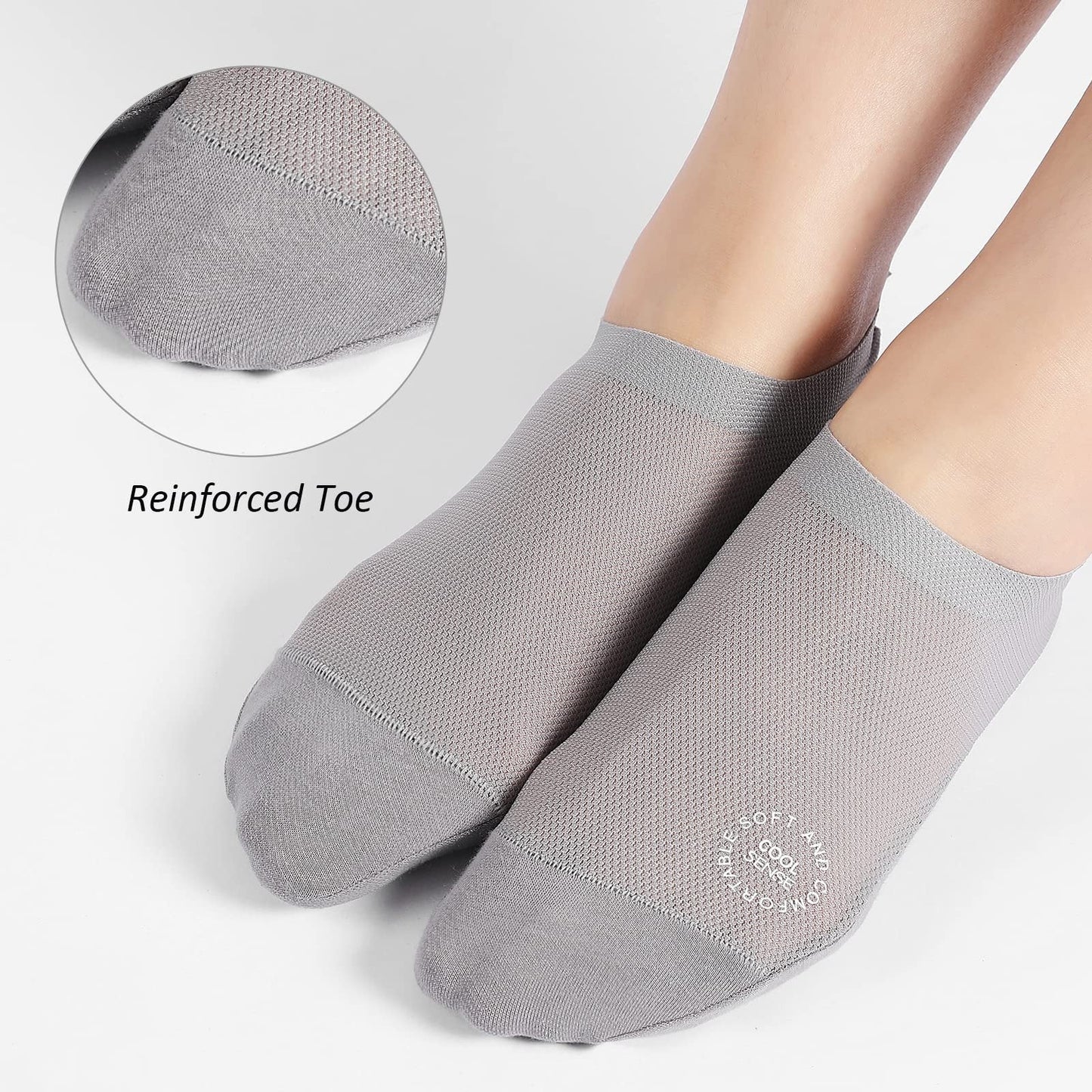 🔥 Pakke med 3 par usynlige sokker med sklisikker såle 🧦 – Pustende, lavskåret design med sklisikker og svetteabsorberende egenskape