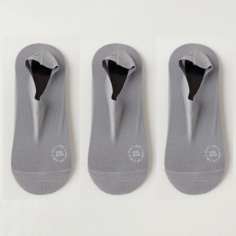 🔥 Pakke med 3 par usynlige sokker med sklisikker såle 🧦 – Pustende, lavskåret design med sklisikker og svetteabsorberende egenskape