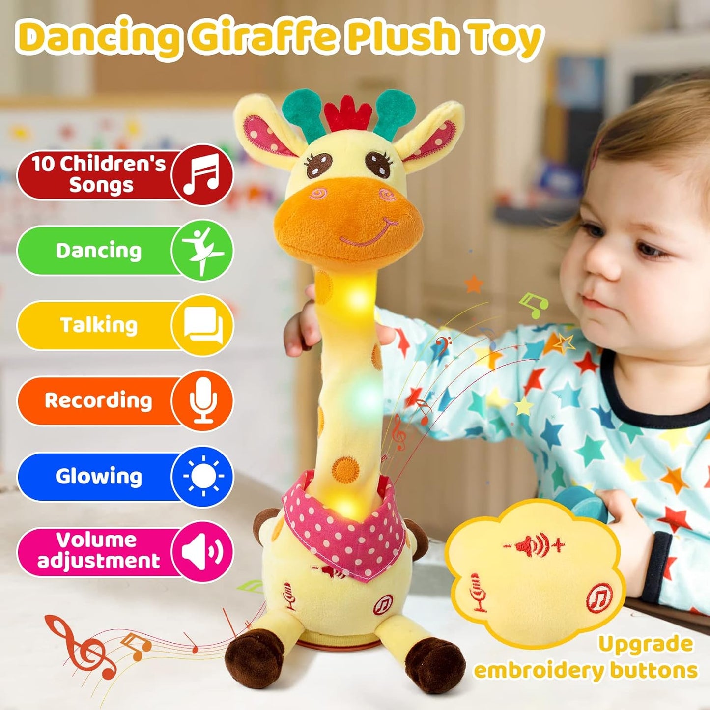 🎉 Den bestselgende musikalske sjiraffleken – synger, danser og gjentar det du sier! 🦒🎵🗣️