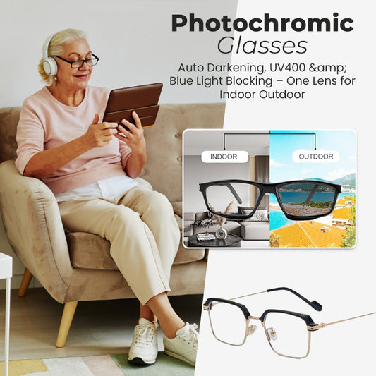 👓Fotokromatiske briller – Automatisk mørklegging, UV400 blålysblokkering