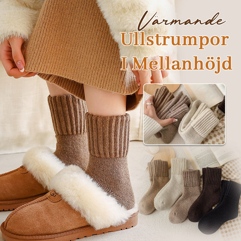 🧦 5 Par Dame Ullsokker – Varme Midtsokker