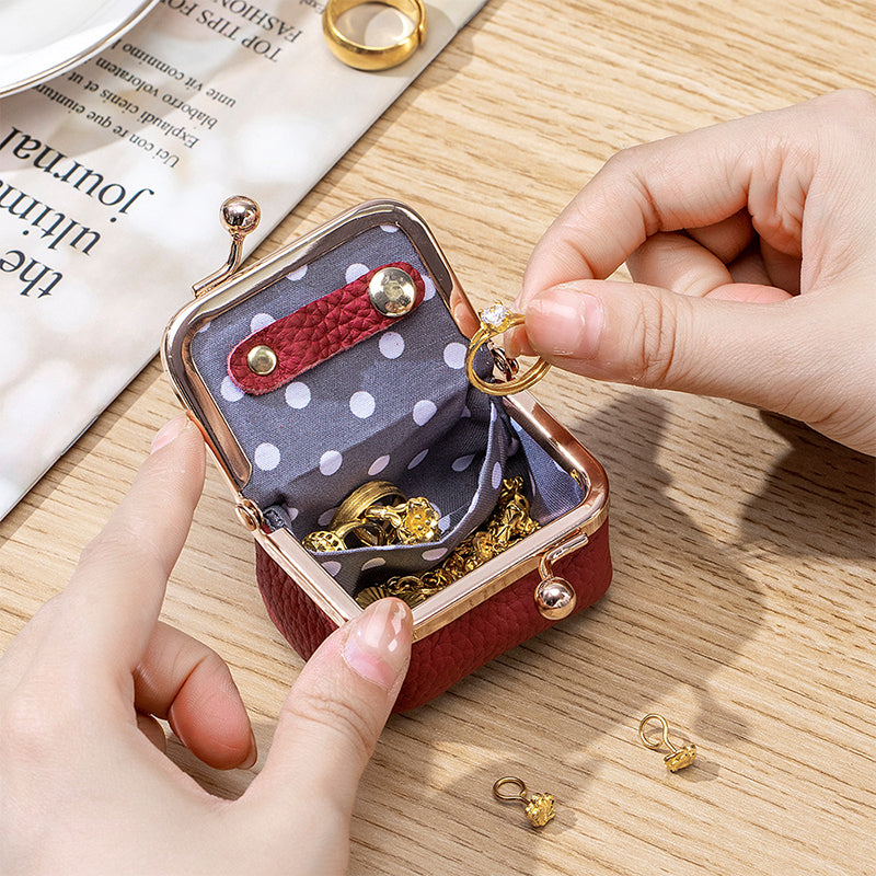 Mini smykkeskrin laget av ekte skinn