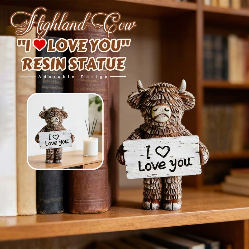 Hochlandrind „Ich ❤️ liebe dich“ Harzstatue