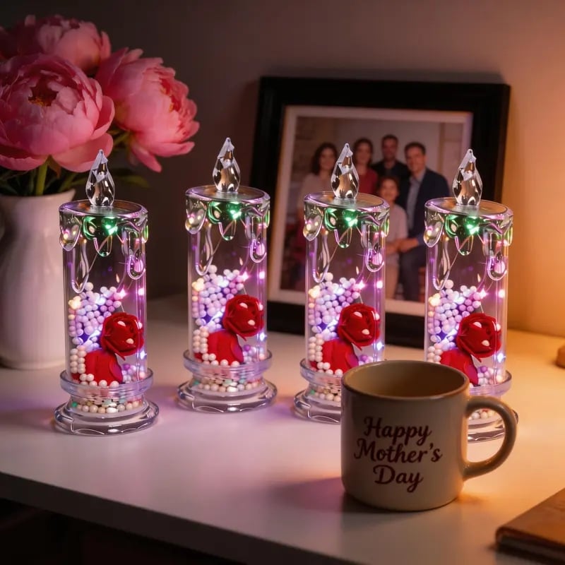 💖 Tidsbegrenset tilbud til morsdagen 🌹 Roseformet lyslampe