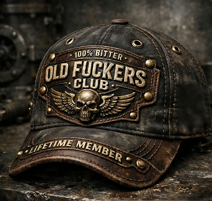 Old Fuckers Club Vintage Brodert Cap