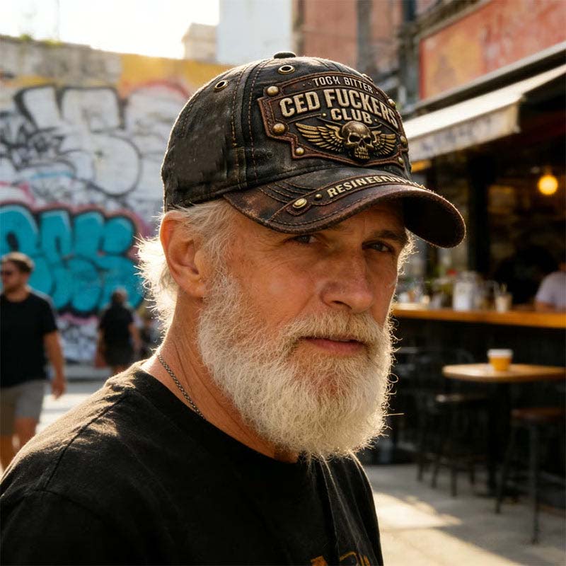 Old Fuckers Club Vintage Brodert Cap