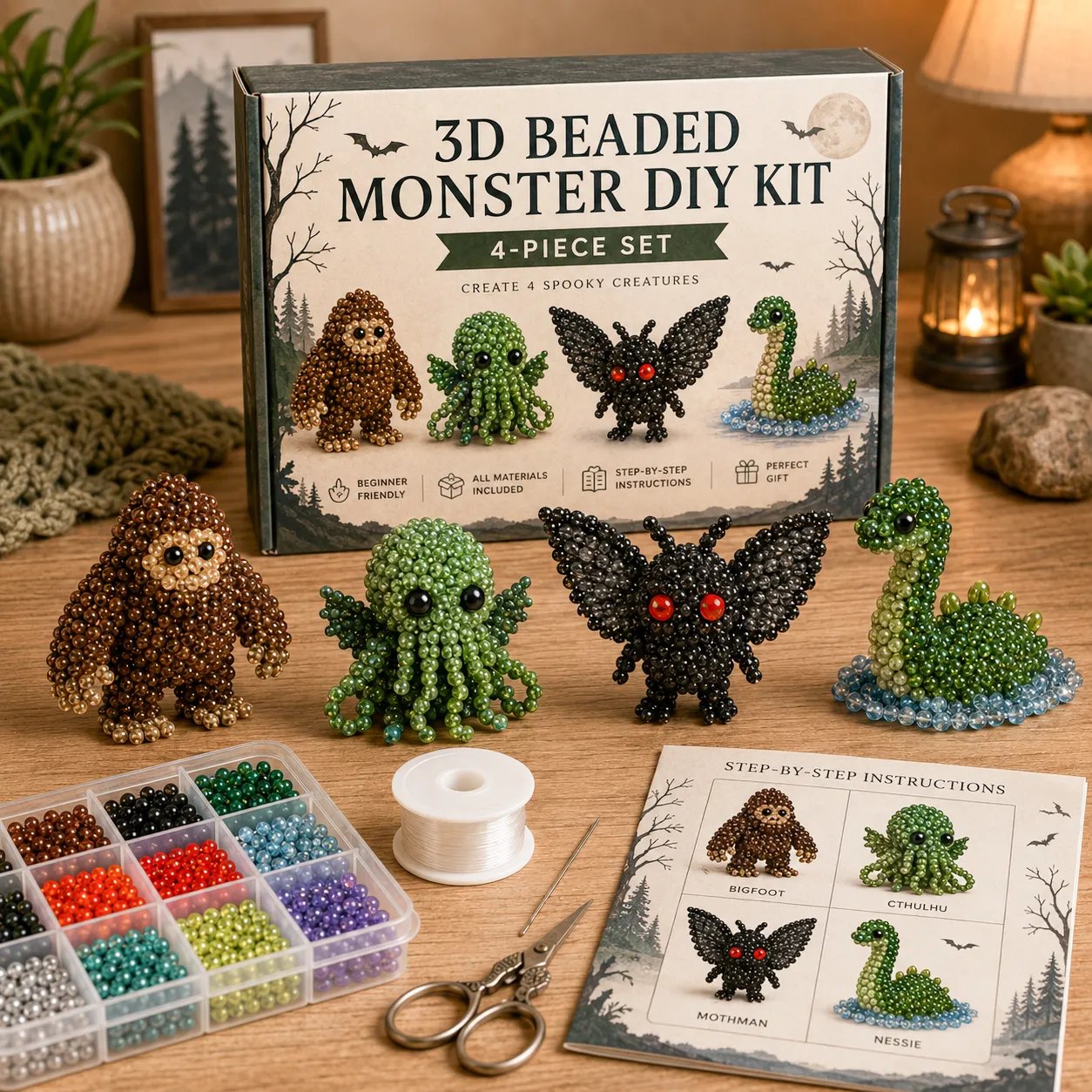 🧵✨ Lite DIY-sett med 3D-perledyr