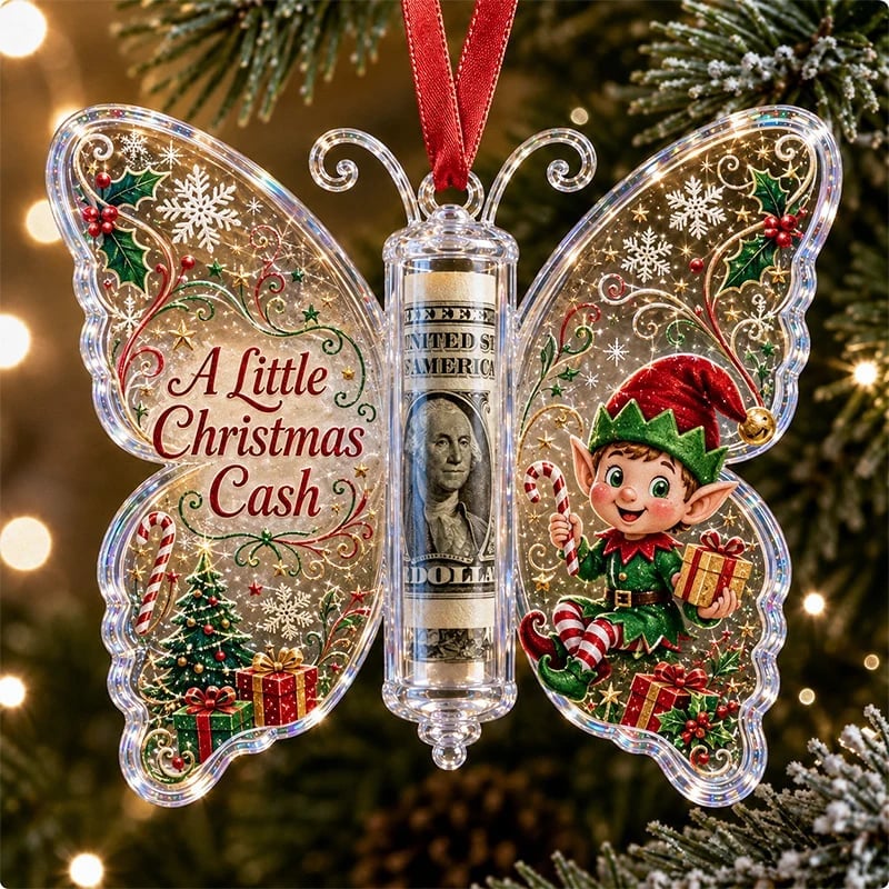 🦋💵 Julegave med sommerfuglpynt – Pengeholder til jul som minnesmerke 🎄✨