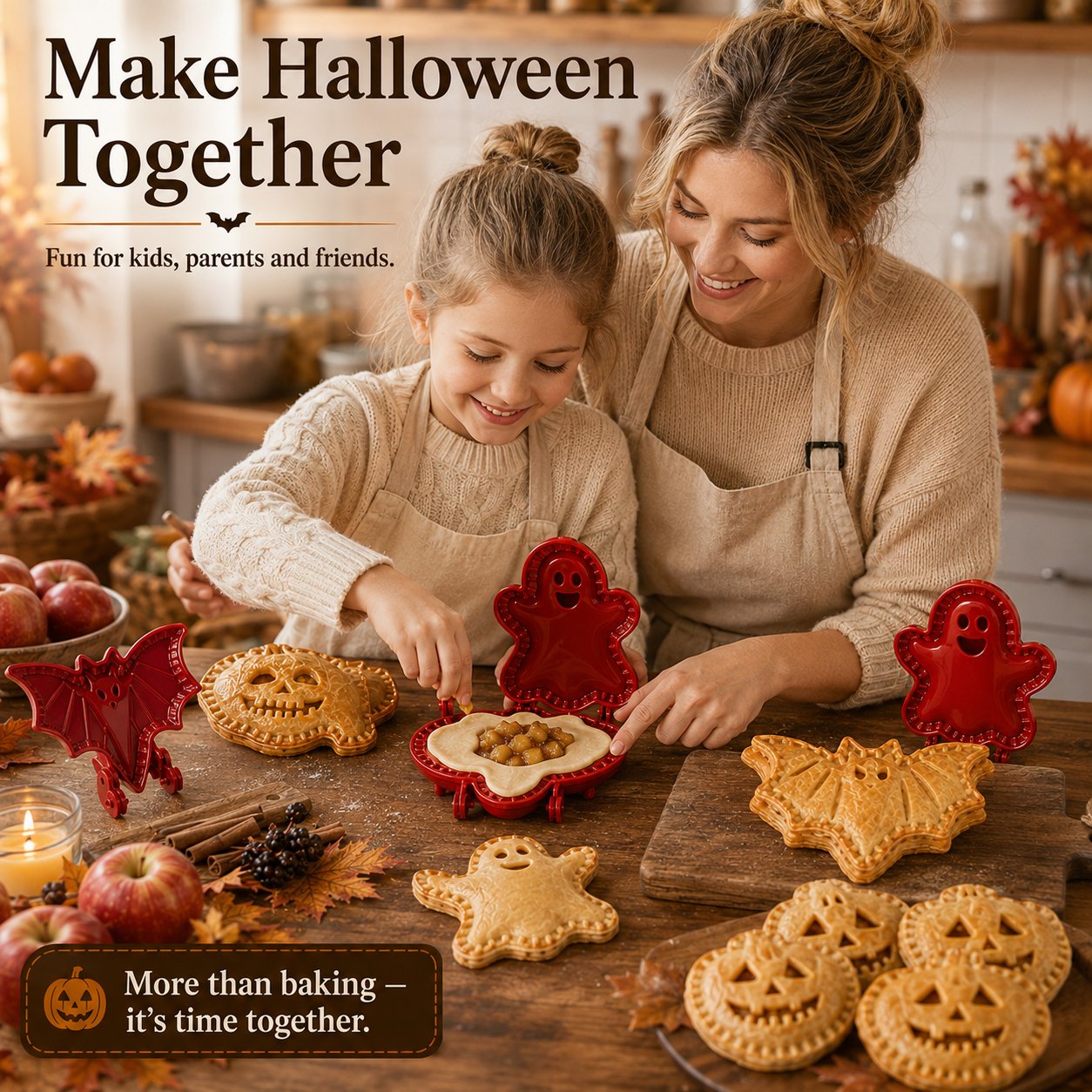🎃 8-delers sett med former for små Halloween-paier
