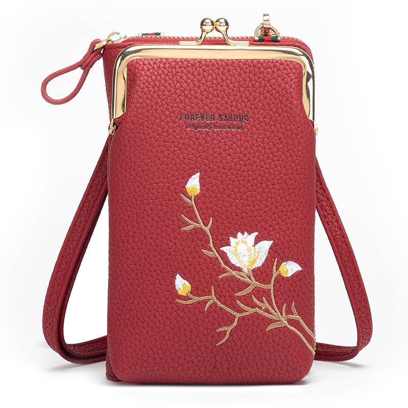 Sling crossbody-lommebok for kvinner med mobilholder