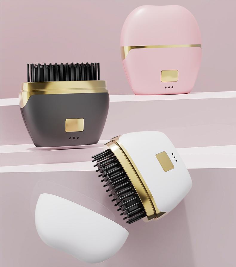 💇‍♀️Bärbar mini-hårplattborste med negativa joner