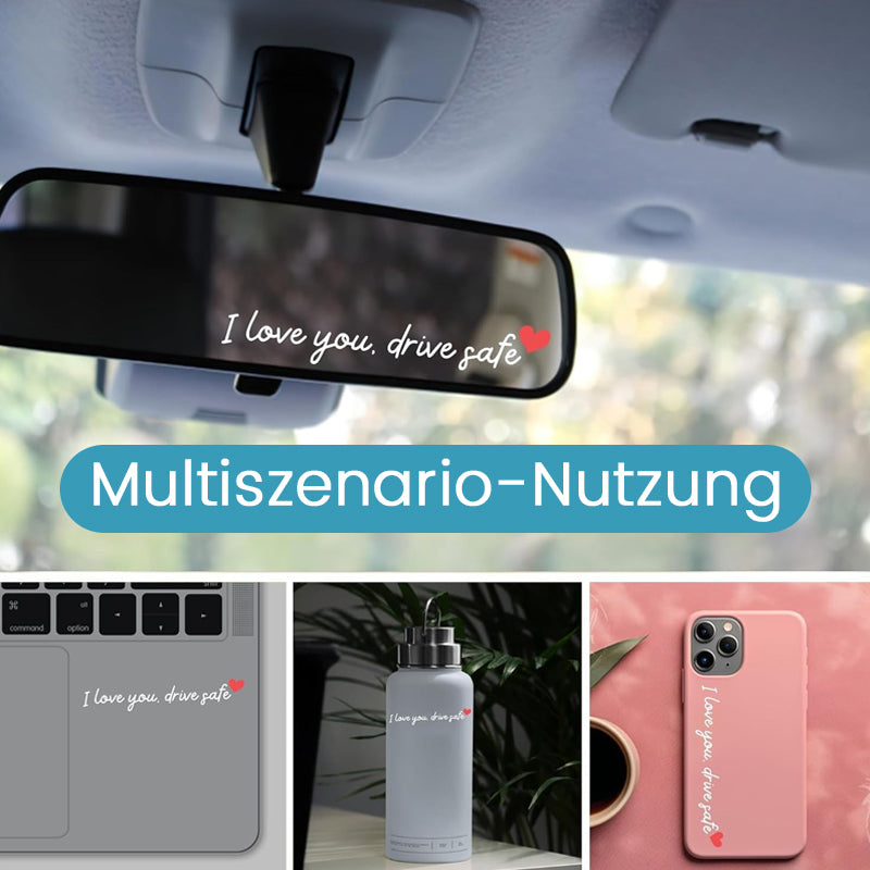 Speilklistremerker «I Love You Drive Safe» / Klistremerker til speilet «I Love You Drive Safe
