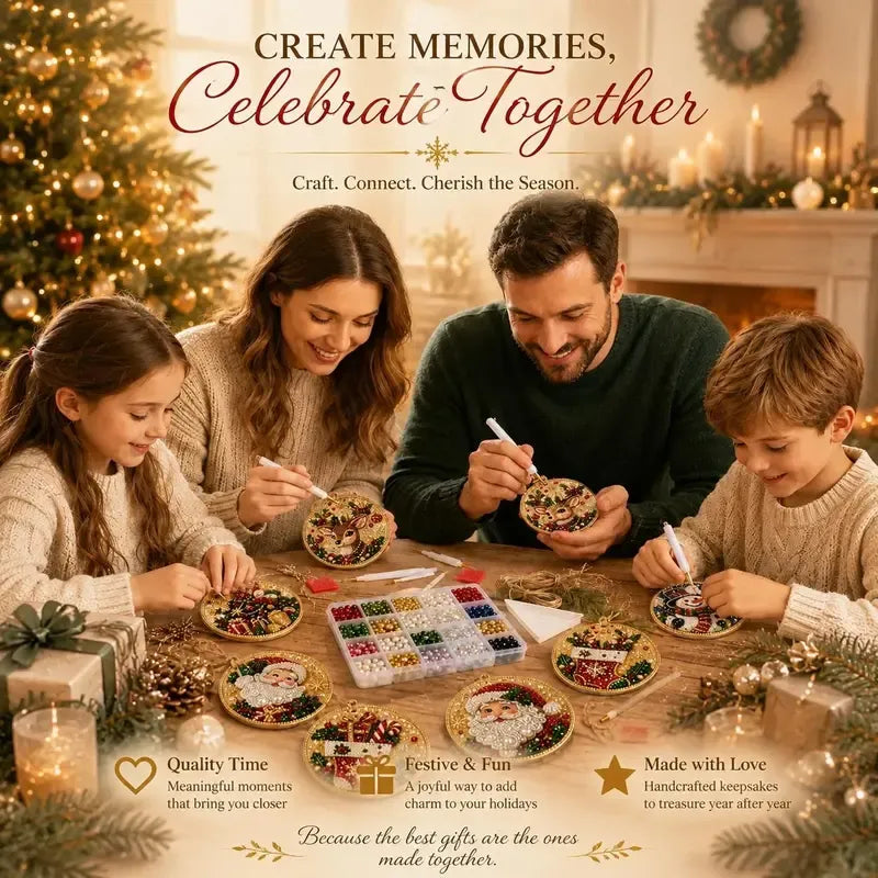 ⏳ Siste dag med 49 % rabatt – 🎄Nybegynnervennlig DIY-diamantmalingssett med juleperler og edelstener | 6 festlige motiver med glitrende perler, fasetterte edelstener og 3D-lagdelte detalje