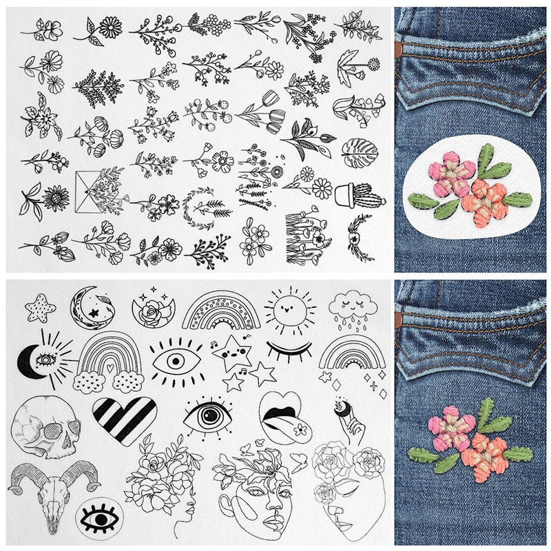 🌸Blomster Blomstermønstre Broderimønstre – Stick & Stitch for nybegynnere