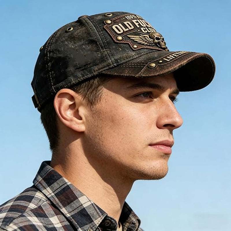 Old Fuckers Club Vintage Brodert Cap