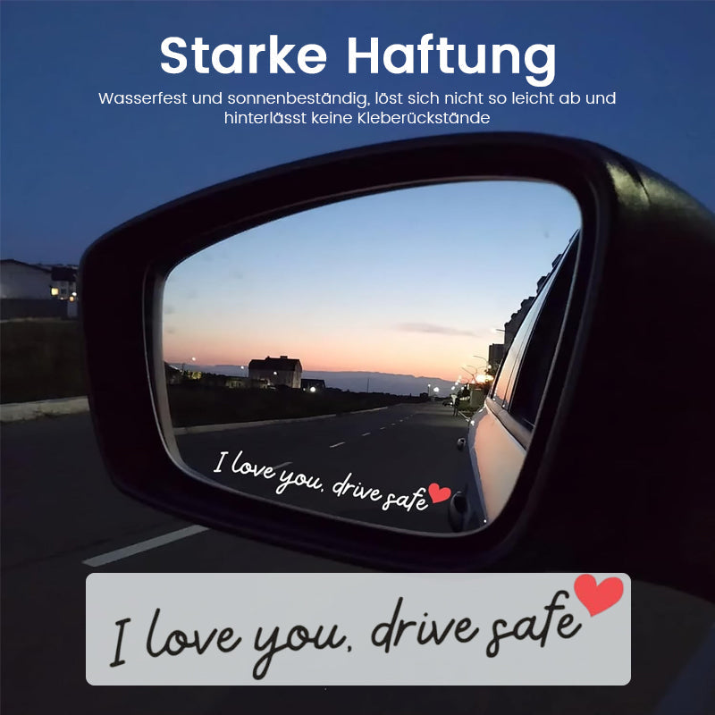 Speilklistremerker «I Love You Drive Safe» / Klistremerker til speilet «I Love You Drive Safe