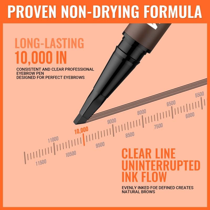 🌟 Oppnå perfekte bryn - ✨ 4D brynpenn - for naturlige, perfekte øyenbryn og eyeliner hele dagen! 💁‍♀