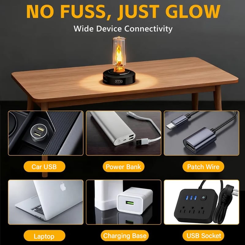🔥USB-lampe med realistisk flamme
