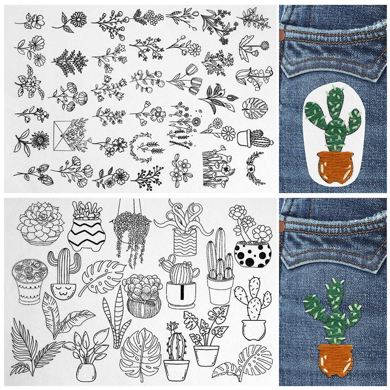 🌸Blomster Blomstermønstre Broderimønstre – Stick & Stitch for nybegynnere