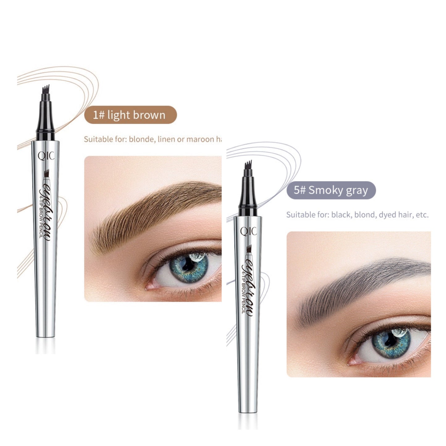 🔥köp 1 få 1 gratis🔥3D Vattentät Microblading Ögonbrynspenna 4 Gaffelspets Tatueringspenna