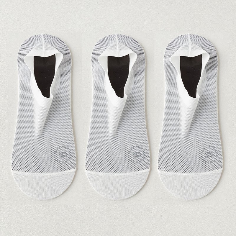 🔥 Pakke med 3 par usynlige sokker med sklisikker såle 🧦 – Pustende, lavskåret design med sklisikker og svetteabsorberende egenskape