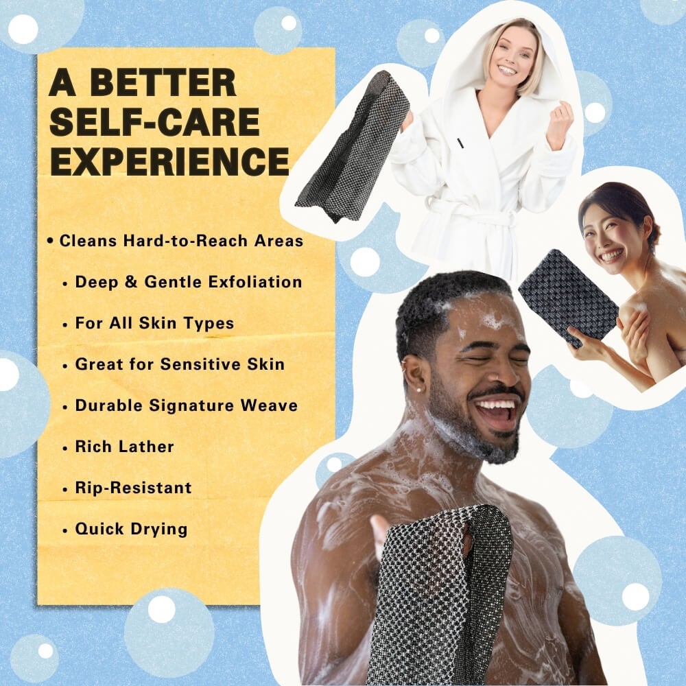 🎁Siste dag: Kjøp 1, få 2 gratis🔥🧼Eksfolierende antibakteriell dusjhåndkle🚿