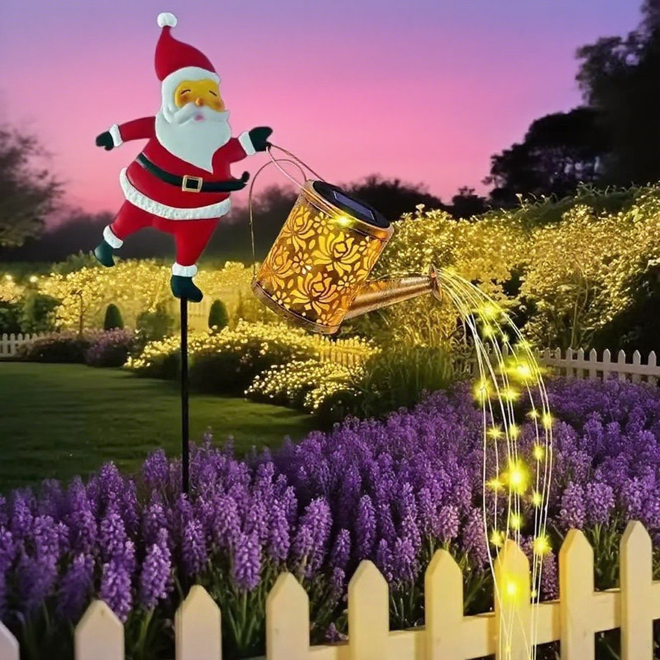 ⏰Solcelledrevet hagelampe i form av julenissen🎅🎄