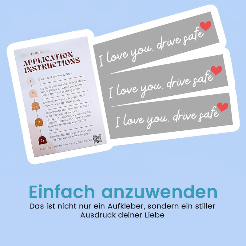 Speilklistremerker «I Love You Drive Safe» / Klistremerker til speilet «I Love You Drive Safe