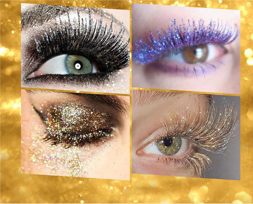✨Glitrende fargemaskara – Langvarig, gnister ikke ut, perfekt for fester og cosplay