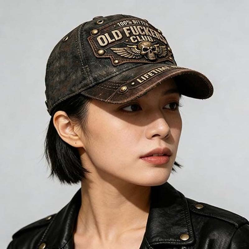 Old Fuckers Club Vintage Brodert Cap