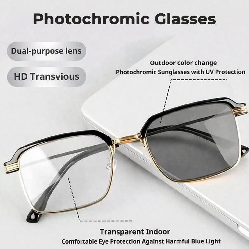 👓Fotokromatiske briller – Automatisk mørklegging, UV400 blålysblokkering