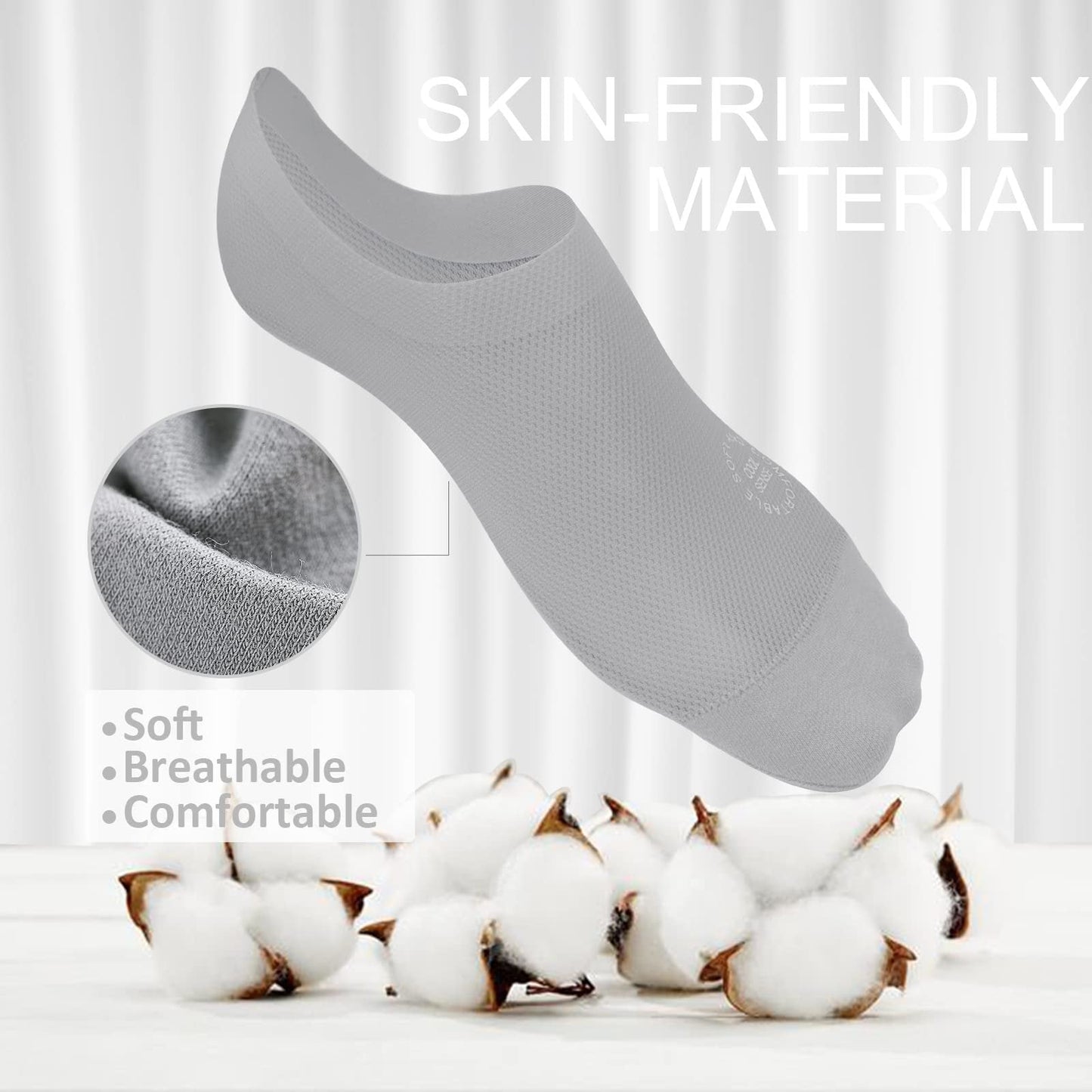 🔥 Pakke med 3 par usynlige sokker med sklisikker såle 🧦 – Pustende, lavskåret design med sklisikker og svetteabsorberende egenskape