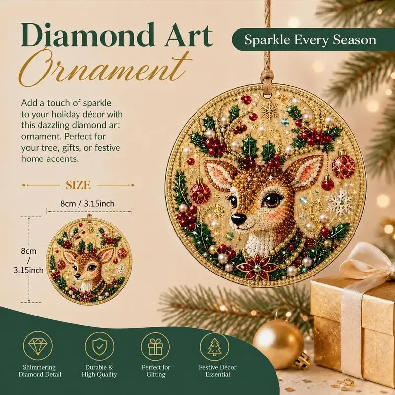 ⏳ Siste dag med 49 % rabatt – 🎄Nybegynnervennlig DIY-diamantmalingssett med juleperler og edelstener | 6 festlige motiver med glitrende perler, fasetterte edelstener og 3D-lagdelte detalje