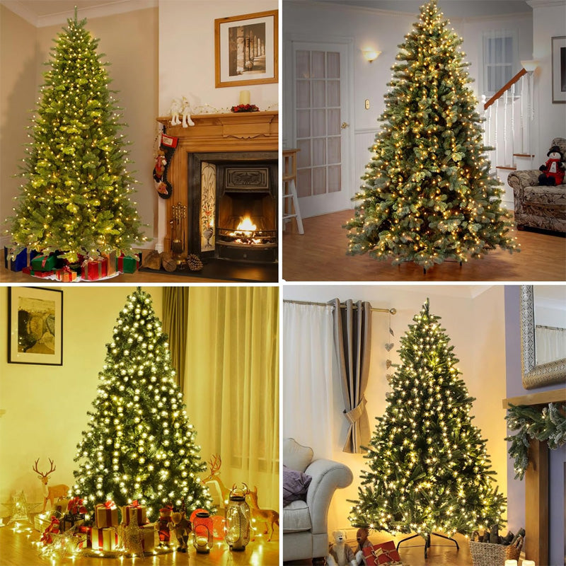 🎄 LED-ring juletrelys med femkantet stjerne 🎄