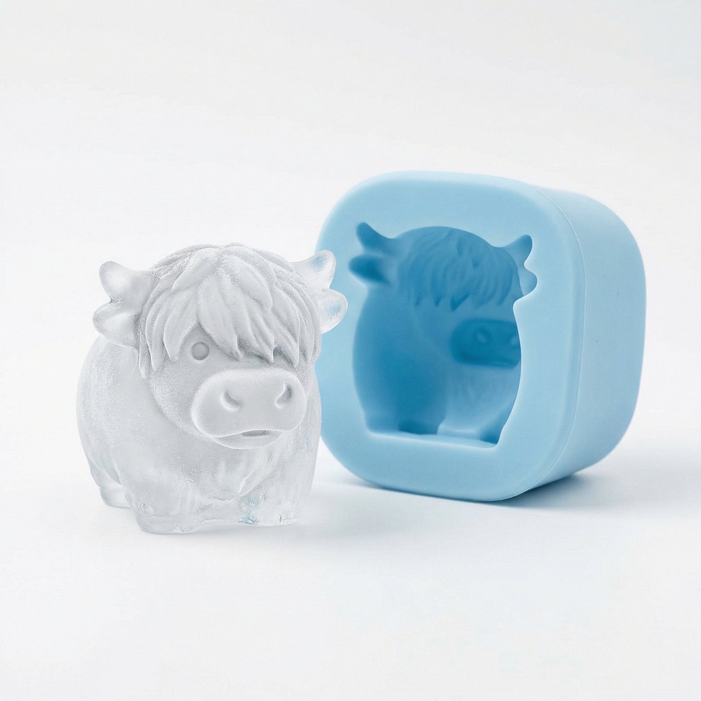 🐮 Mini isbitform av høylandsku – Søt 3D-is til drinker, fester og gave