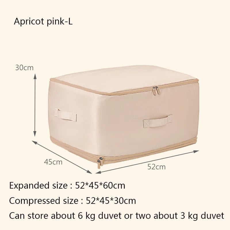 Komprimert oppbevaringspose for dyner med stor kapasitet