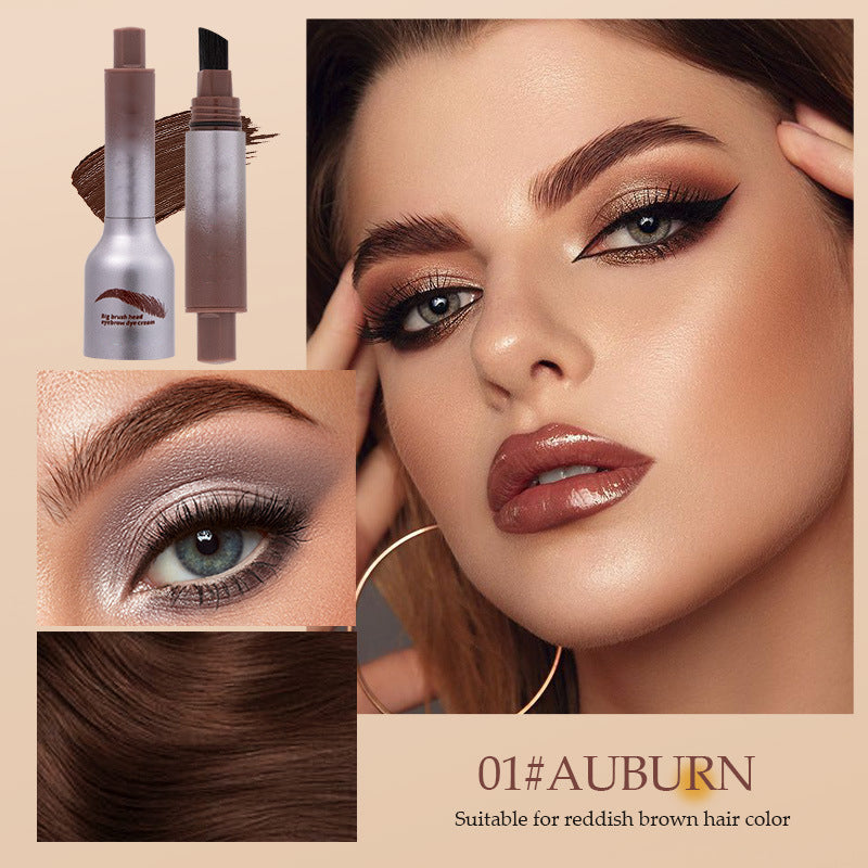 Langtidsholdbar fargeutviklende øyenbrynstint med stor pensel/antikladd presset øyenbrynsblyant