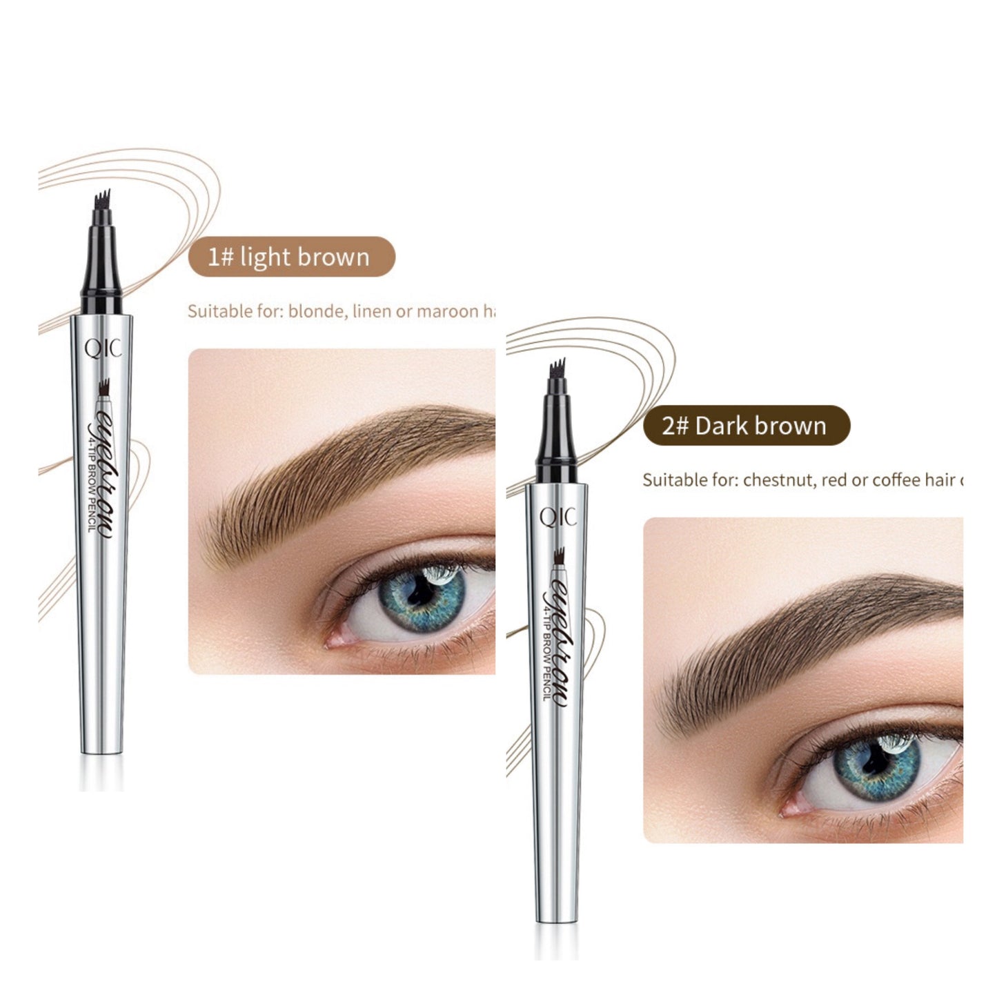 🔥köp 1 få 1 gratis🔥3D Vattentät Microblading Ögonbrynspenna 4 Gaffelspets Tatueringspenna