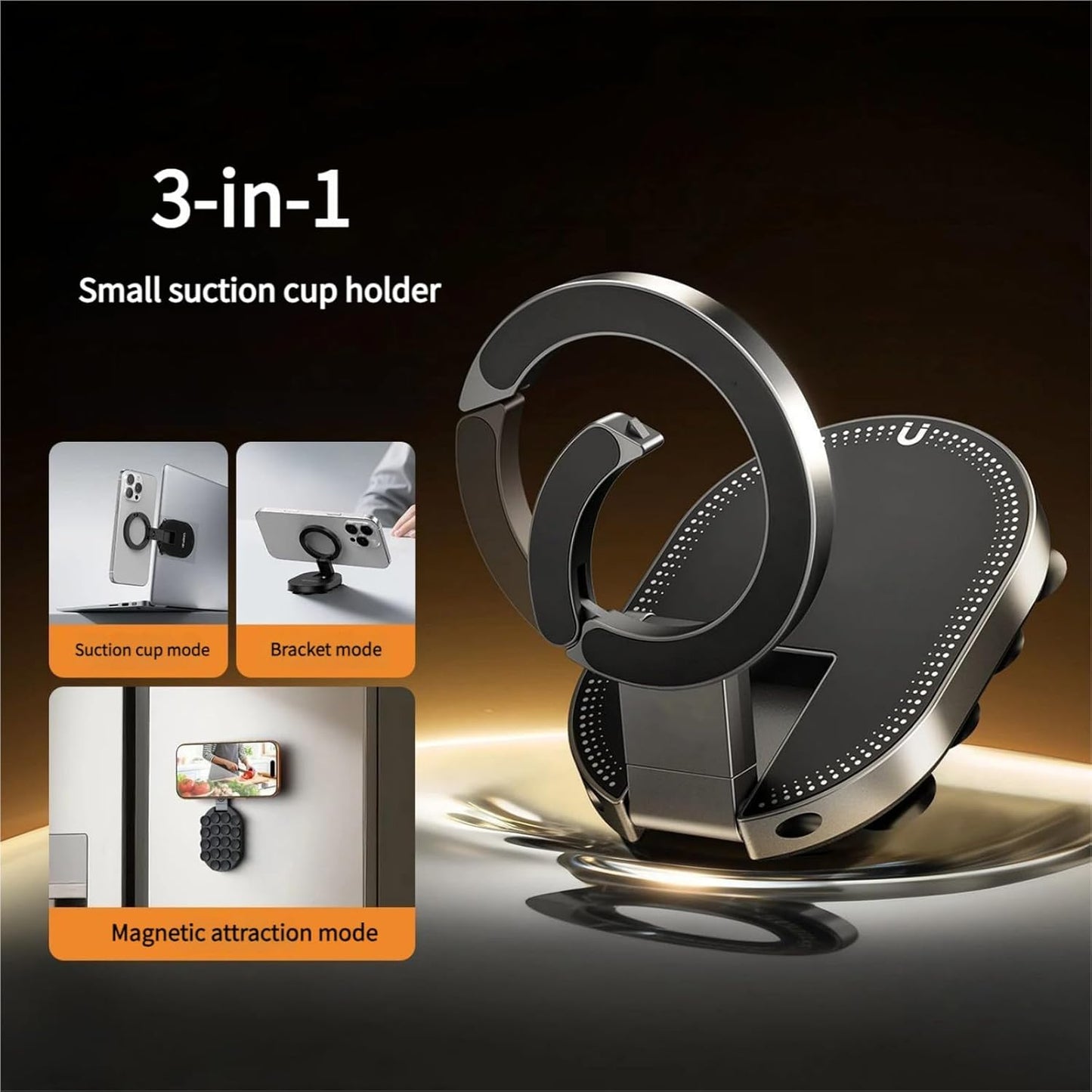 🔥 3-i-1 magnetisk telefonholder med sugekopp