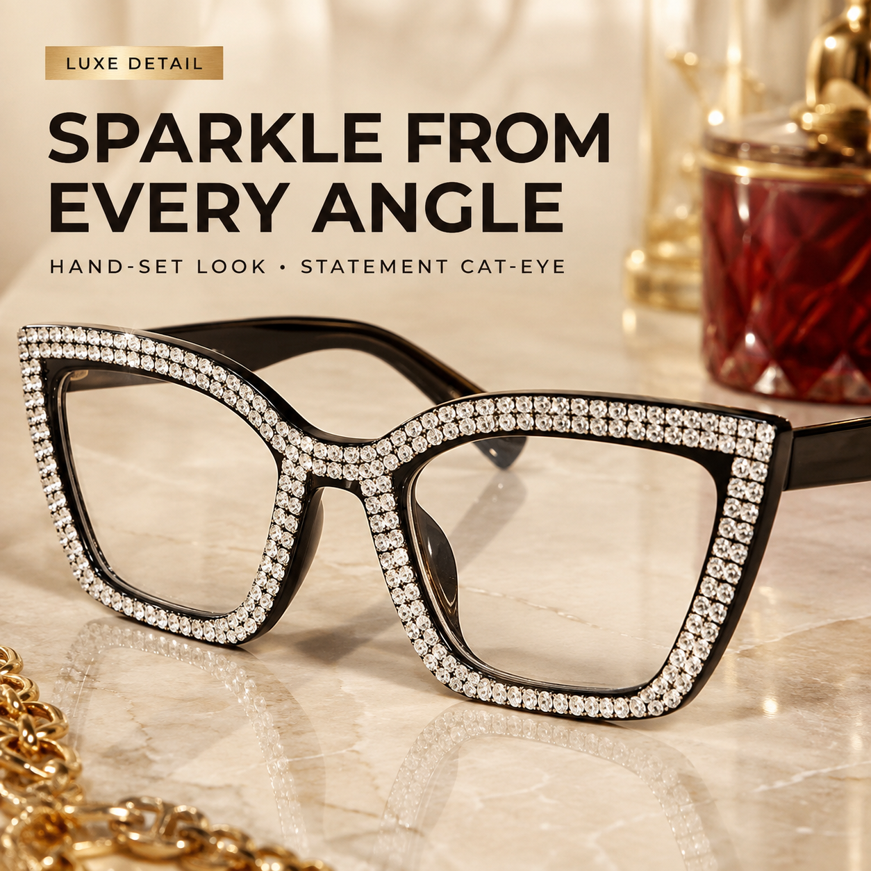 Cat-eye reading glasses with blue light protecti