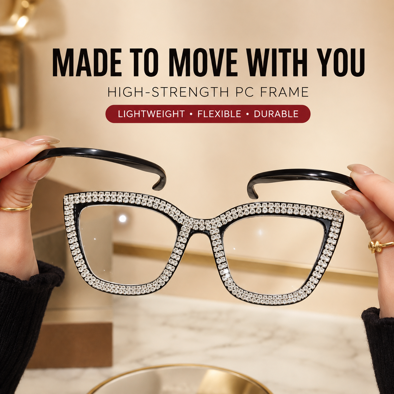 Cat-eye reading glasses with blue light protecti