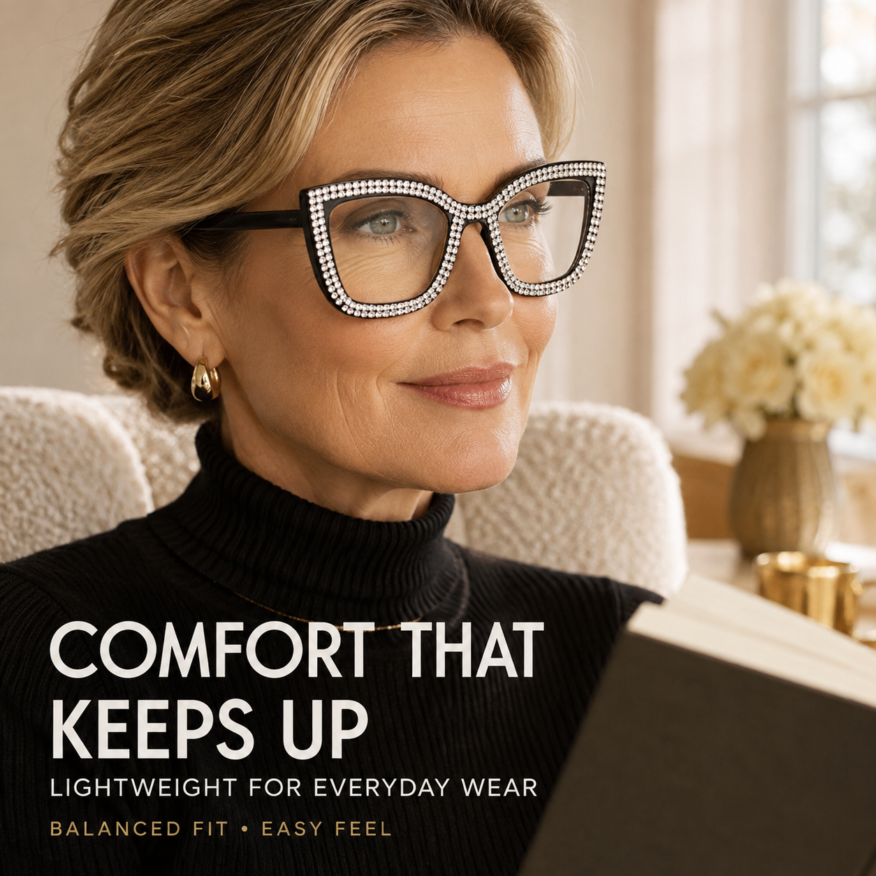 Cat-eye reading glasses with blue light protecti
