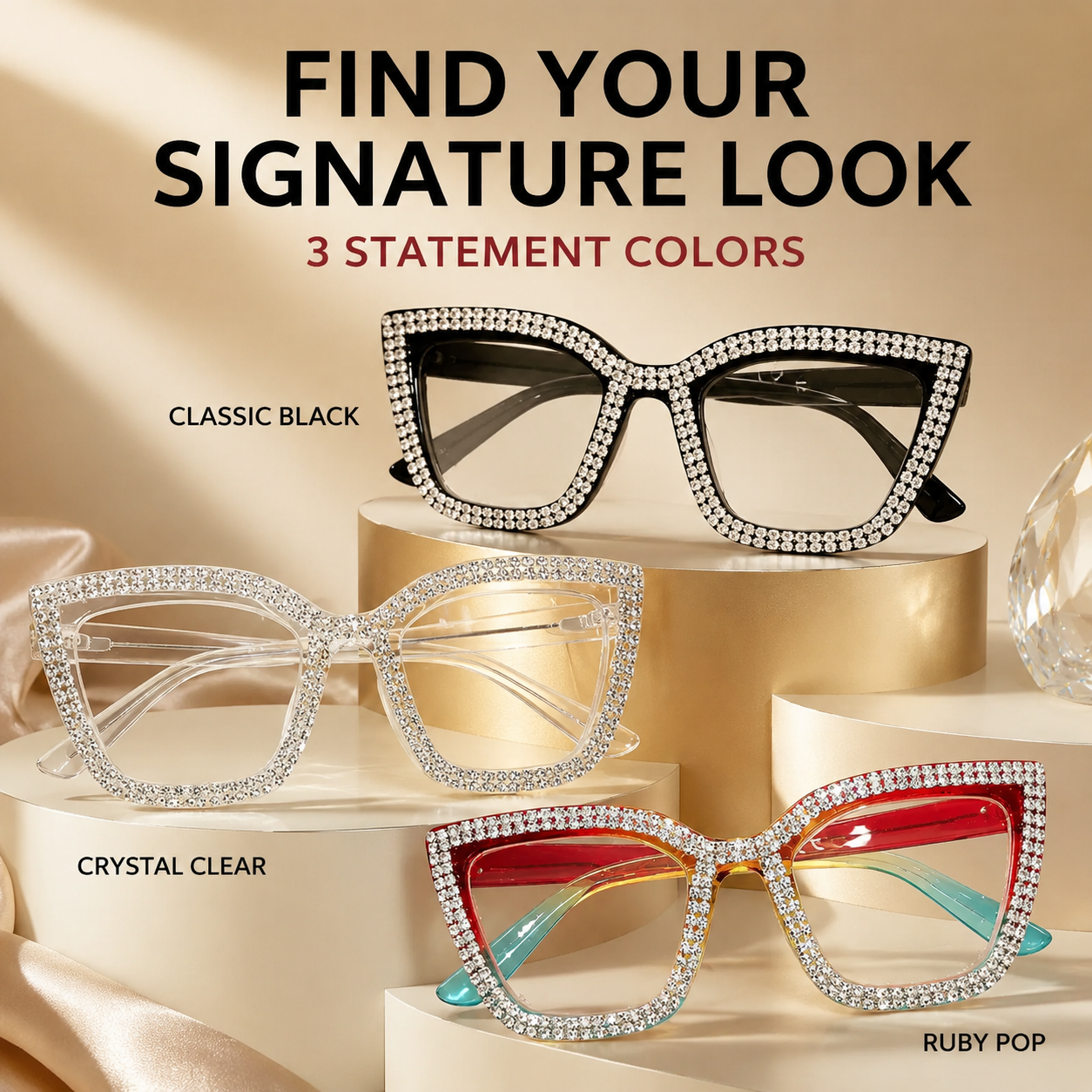 Cat-eye reading glasses with blue light protecti