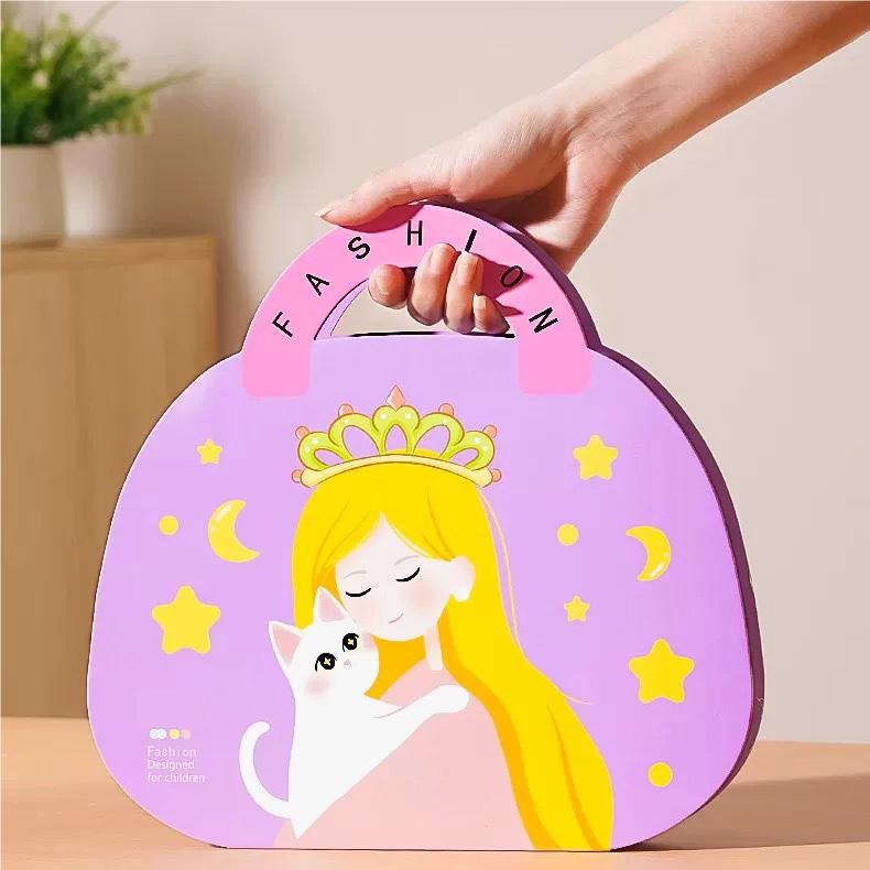 👸Prinsesse DIY-hobbysett: sminke, diamantkunst og utklednin
