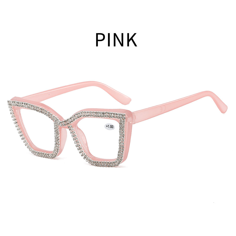 Cat-eye reading glasses with blue light protecti