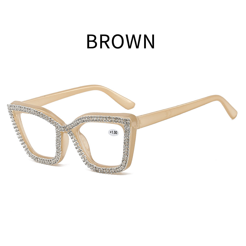 Cat-eye reading glasses with blue light protecti