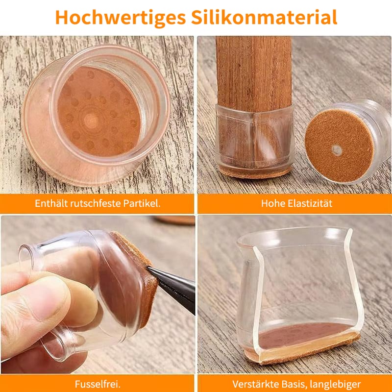 ✨ Universelle gummibeskyttere for stolben – Passer til alle stolbenformer, ripebestandige og slitesterke, den ultimate løsningen for å beskytte gulvene dine.