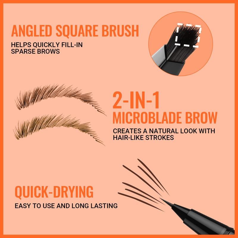 🌟 Oppnå perfekte bryn - ✨ 4D brynpenn - for naturlige, perfekte øyenbryn og eyeliner hele dagen! 💁‍♀