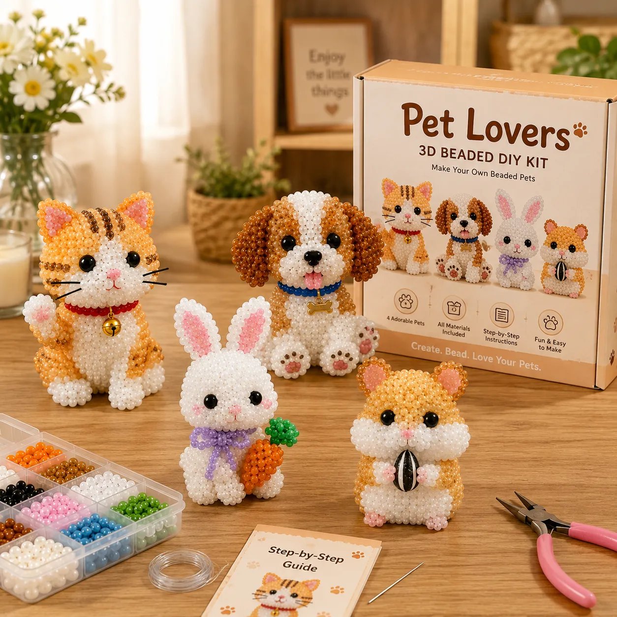 🧵✨ Lite DIY-sett med 3D-perledyr